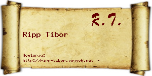 Ripp Tibor névjegykártya